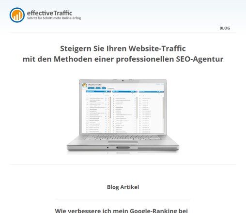 SEO Anleitung und SEO Tool   effectiveTraffic effectiveTraffic GmbH öffnungszeit