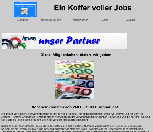 ein Koffer voller Jobs  öffnungszeit