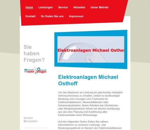 Elektroanlagen Michael Osthoff   Home  öffnungszeit