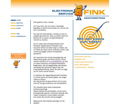 Elektronik Service Fink Meisterbetrieb Schleswig  &ouml;ffnungszeit