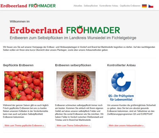 Erdbeerland Frohmader   Erdbeeren zum Selberpflücken in Vordorf und Brand bei Marktredwitz  öffnungszeit