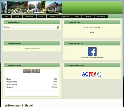 Willkommen auf der Espelner Internetseite   Willkommen  öffnungszeit