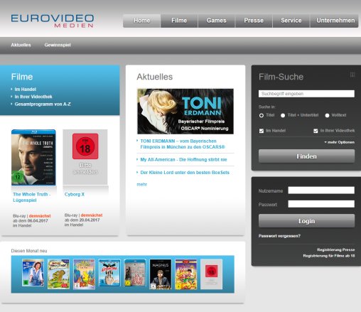EuroVideo Bildprogramm GmbH   Filme Games und Hörspiele auf DVD Blu ray Disc und   öffnungszeit