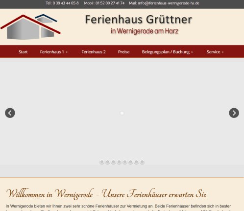 Ferienhaus Wernigerode   Urlaub im Harz   Ferien in Wernigerode   Ferienhäuser in Wernigerode   bei Grüttner  öffnungszeit