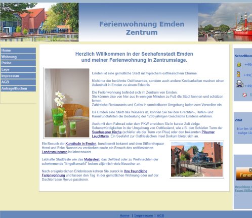 Ferienwohnung Emden im Zentrum  öffnungszeit