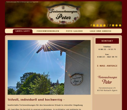 Exklusive Ferienwohnungen Peter in Seenähe Rottach Egern Tegernsee  öffnungszeit