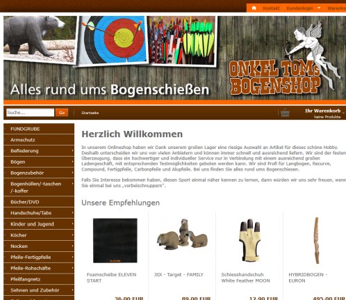 Onkel Toms Bogenshop  öffnungszeit