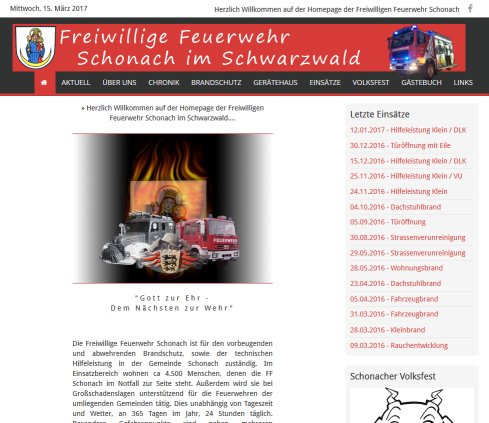 Freiwillige Feuerwehr Schonach   Startseite  öffnungszeit