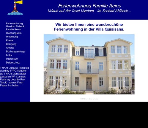 Ferienwohnung Usedom Ahlbeck Familie Reins  öffnungszeit