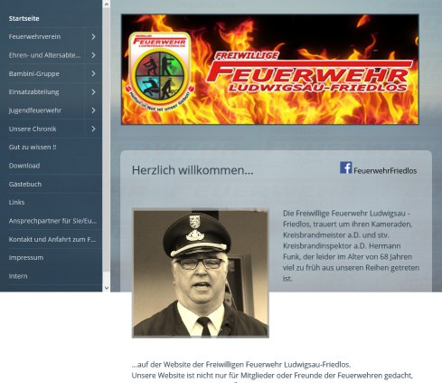 Freiwillige Feuerwehr Ludwigsau Friedlos »Helfen in Not ist unser Gebot!« ## Homepage  öffnungszeit