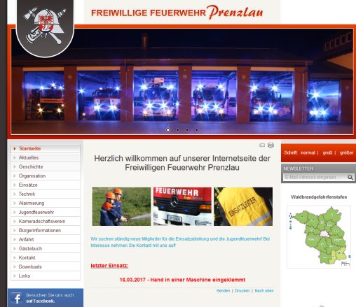 Freiwillige Feuerwehr Prenzlau   Ortswehr Prenzlau Kameradschaftsverein der Freiwilligen Feuerwehr Prenzlau e.V. öffnungszeit
