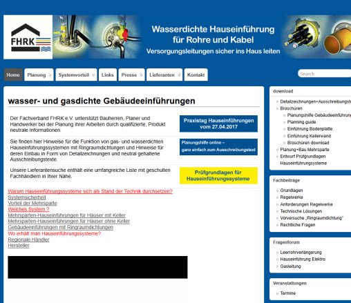 Wasserdichte Hauseinführungen Gebäudeeinführungen Kabeldurchführungen Ringraumdichtung Fachverband Hauseinführungen für Rohre und Kabel e.V. öffnungszeit