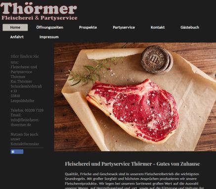 Fleischerei und Partyservice Th&ouml;rmer   Gutes von Zuhause   Home  &ouml;ffnungszeit