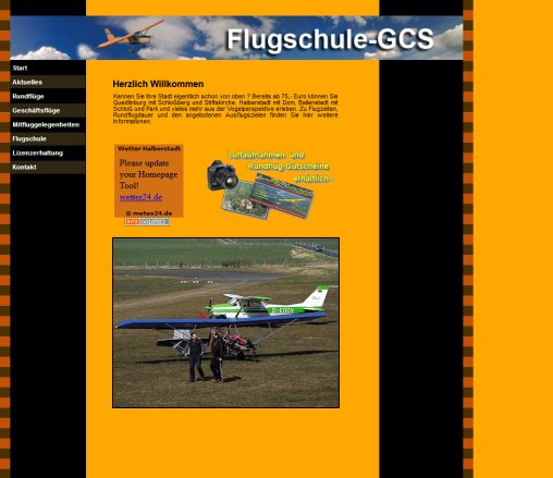 Flugschule GCS   Flugschule Halberstadt  Ballenstedt  Wernigerode  Goslar  Harz Rundflüge  Rundflug  Brocken  Gutscheine  Luftaufnahmen  öffnungszeit