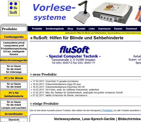 fluSoft: Hilfen für Blinde und Sehbehinderte  öffnungszeit