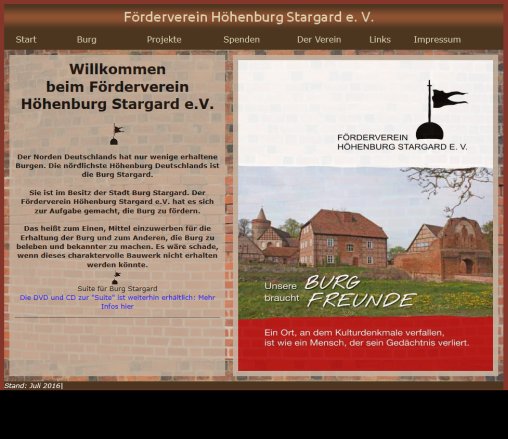 Förderverein Höhenburg Stargard  öffnungszeit