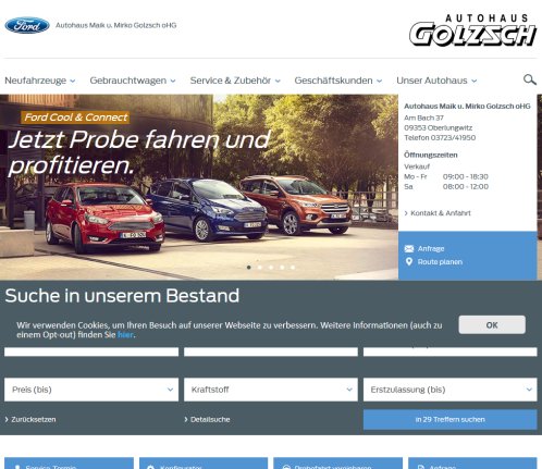 Autohaus Maik u. Mirko Golzsch oHG – Ihr Ford Händler in Oberlungwitz Autohaus Maik u. Mirko Golzsch oHG öffnungszeit