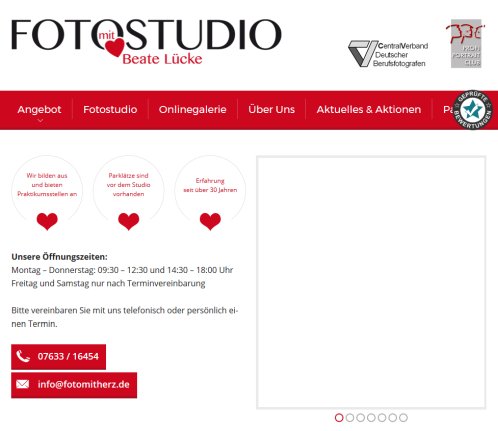 Fotostudio Beate Lücke in Bad Krozingen im Raum Freiburg  öffnungszeit