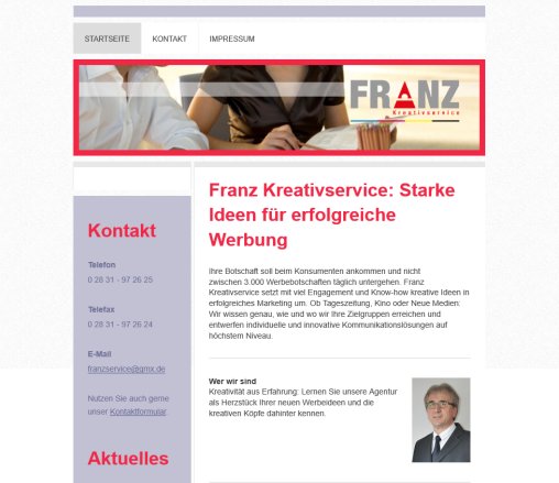 Franz Kreativservice   Startseite  öffnungszeit
