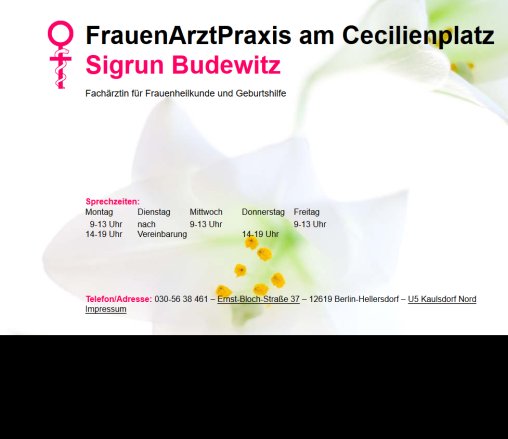 FrauenArztPraxis Budewitz â Am Cecilienplatz Berlin Hellersdorf  öffnungszeit