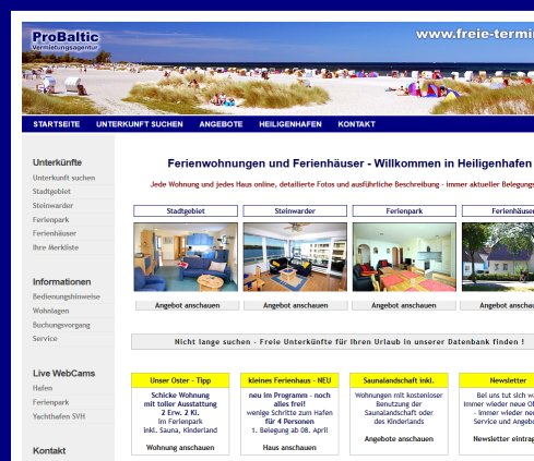 ProBaltic Vermietungsagentur Ferienpark Ferienwohnung Heiligenhafen Ferienwohnungen Ferienhaus Ostsee Apartment Appartment Vermietungsbro  öffnungszeit