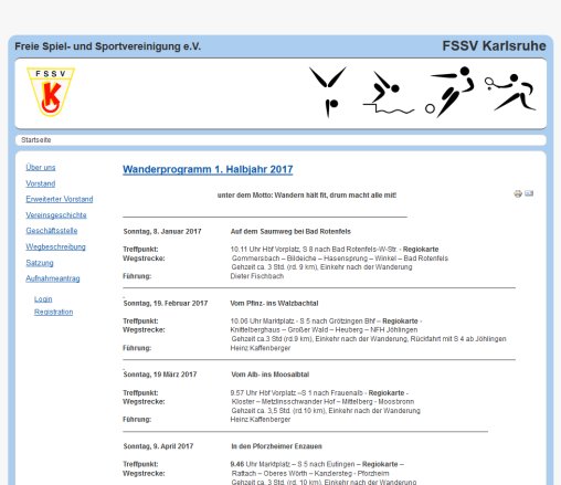 Verein  &ouml;ffnungszeit