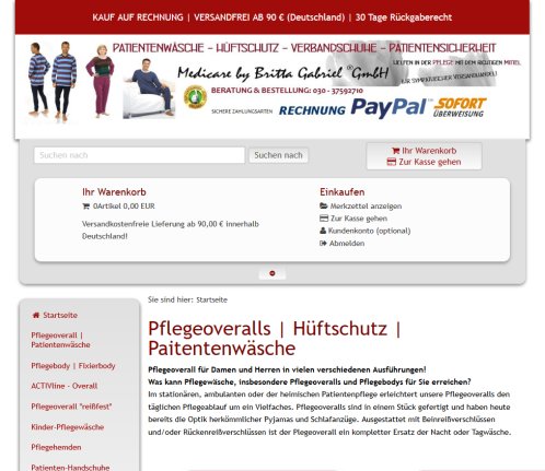 Pflegeoverall I Pflegeoveralls I Patientenwäsche erhalten Sie hier in unserem Onlineshop Medicare by Britta Gabriel GmbH öffnungszeit