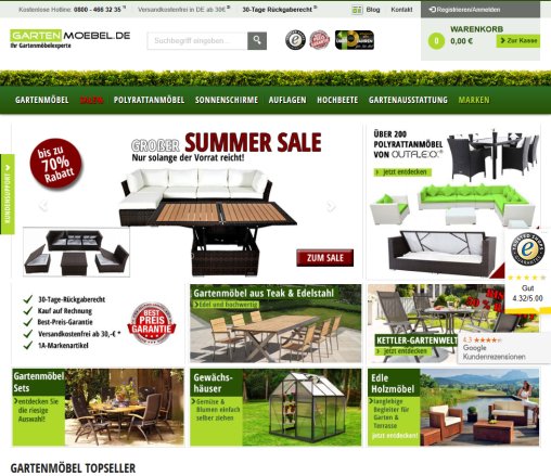 Gartenmöbel jetzt online kaufen auf Gartenmoebel.de AH Trading GmbH öffnungszeit