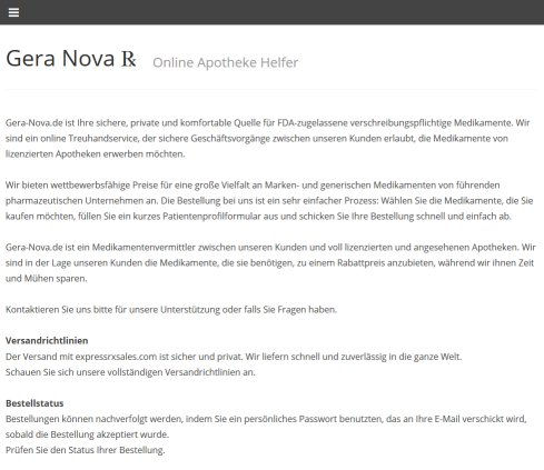 Gera-Nova Online-Apotheke Helfer öffnungszeit