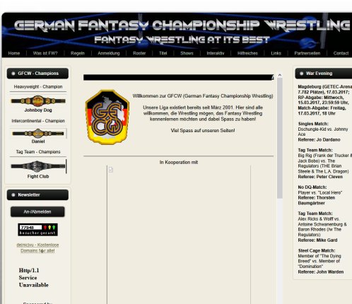 GFCW German Fantasy Championship Wrestling Erfahrung GFCW German Fantasy Championship Wrestling Öffnungszeit