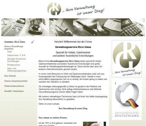 Verwaltungsservice Ricci Giese für Hotels Gastronomie und andere Touristische Einrichtungen Erfahrung Verwaltungsservice Ricci Giese für Hotels Gastronomie und andere Touristische Einrichtungen Öffnungszeit