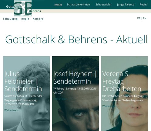 Home   Gottschalk & Behrens   Schauspieler  Schauspielerinnen  junge Talente und Regisseure  öffnungszeit