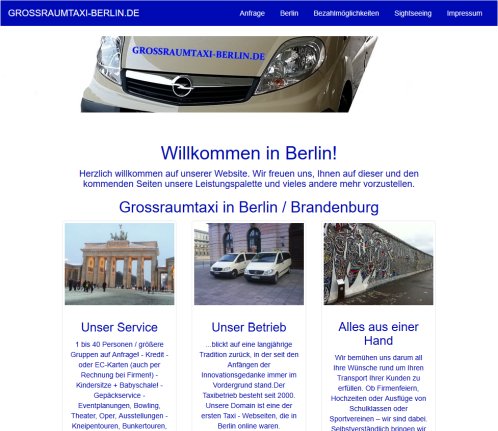 GROSSRAUMTAXI BERLIN.DE  öffnungszeit