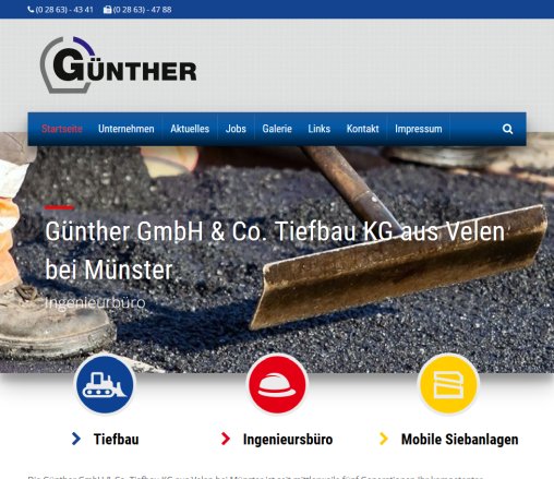 Günther GmbH & Co. Tiefbau KG aus 46342 Velen – Kanal  und Straßenbau Günther GmbH & Co. Tiefbau KG öffnungszeit