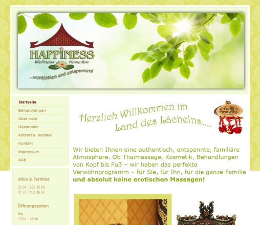 Thaimassage in Bochum ::: Happiness   Wellness & Homespa  öffnungszeit