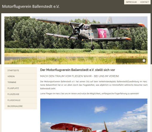 Der Motorflugverein Ballenstedt e.V. stellt sich vor   Motorflugverein Ballenstedt e.V.  öffnungszeit