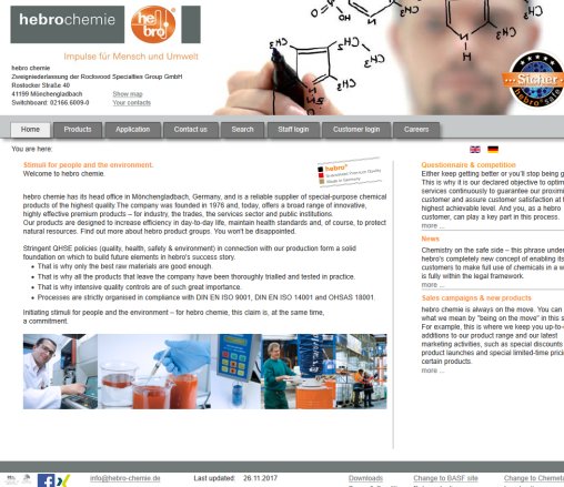 hebro chemie Ihr zuverlässiger Partner Zweigniederlassung der Rockwood Specialties Group GmbH Erfahrung hebro chemie Ihr zuverlässiger Partner Zweigniederlassung der Rockwood Specialties Group GmbH Öffnungszeit