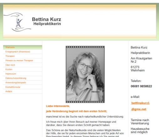 Bettina Kurz  Heilpraktikerin  Naturheilpraxis Wehrheim  Hochtaunus Hochtaunuskreis  öffnungszeit