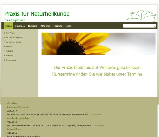 Home   Praxis für Naturheilkunde Niederwiesa   Ines Engelmann  öffnungszeit