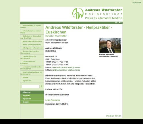 Andreas Wildförster   Heilpraktiker   Euskirchen Verband Deutscher Heilpraktiker e.V. öffnungszeit