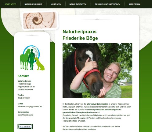 Mobile Tierheilpraxis Friederike Böge | Naturheilverfahren für Tiere   Homöopathie  Akupunktur  Reiki  Bach Blüten  Schüßler Salze   Startseite  öffnungszeit
