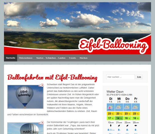 Eifel Ballooning | Ballonfahrten in der wunderschönen Eifel | Der Logenplatz am Himmel  öffnungszeit