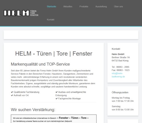 HELM Türe | Tore | Fenster Helm GmbH Erfahrung HELM Türe | Tore | Fenster Helm GmbH Öffnungszeit