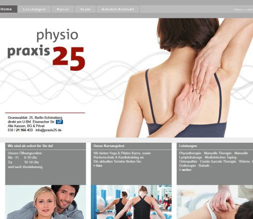 physio praxis 25  öffnungszeit