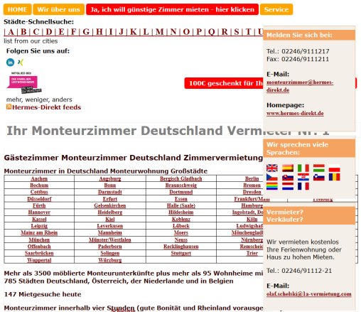 Günstige Monteurzimmer Erfahrung Günstige Monteurzimmer Öffnungszeit