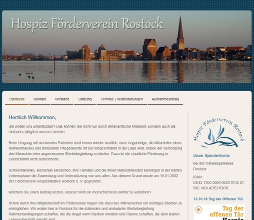 Startseite   Hospiz Förderverein Rostock e.V. Förderverein Hospizinitiative Rostock e.V. öffnungszeit