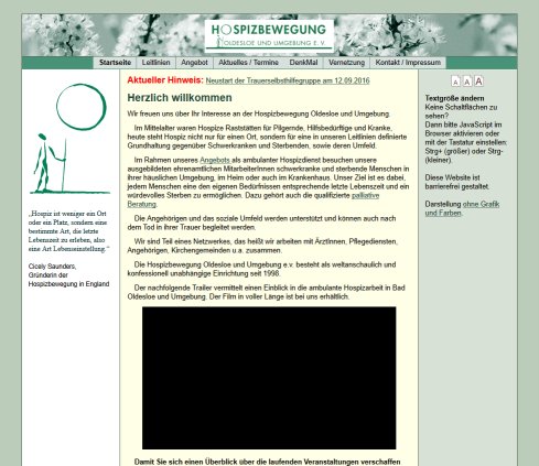 Hospizbewegung Oldesloe und Umgebung   Informationen über Palliation  Krankenpflege und würdevolles Sterben  öffnungszeit