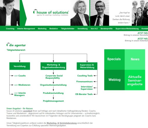 house of solutions | agentur für coaching · marketing · mediation Erfahrung house of solutions | agentur für coaching · marketing · mediation Öffnungszeit