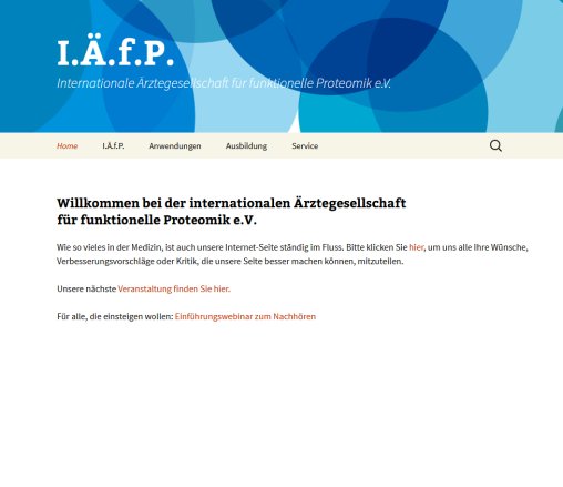 I.Ä.f.P. | Internationale Ärztegesellschaft für funktionelle Proteomik e.V.  öffnungszeit