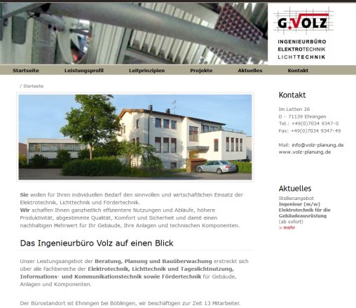Ingenieurbüro G. Volz GmbH & Co. KG   Elektrotechnik Lichttechnik Tageslichtnutzung IKT Ingenieurbüro G. Volz GmbH & Co. KG öffnungszeit